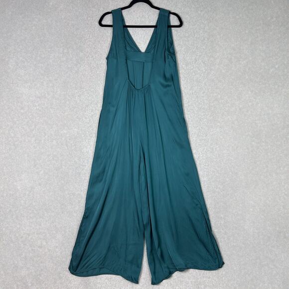 Anthropologie Teal Juniper Sleeveless Wide Leg Jumpsuit Size Medium - Picture 8 of 12